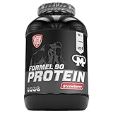 Mammut Nutrition Formel 90 Proteinpulver Strawberry – 3kg – 4-Komponenten Whey Protein Pulver mit Sojaproteinisolat, Milchprotein, Eiprotein & Vitamin B6 – 77% Eiweiß