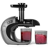 COSVALVE Slow Juicer Entsafter Gemüse und Obst, Profi Langsamer Entsafter Kaltpresse mit leisem Motor und Umkehrfunktion, Präzise Steuertasten hoher Saftausbeute, Graphitgrau