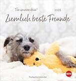 Ziemlich beste Freunde Postkartenkalender 2026 - Für immer dein: Postkarten-Fotokalender mit Hunden und ihren Lieblingsstofftieren. Kleiner Kalender ... lustiger Sprüche. (Postkartenkalender Heye)