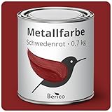 Berico Metallfarbe - Schwedenrot - 0,7 Kg - 3in1 Premium...