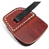 Kronabelle Recurve Traditioneller Bogenschießhandschuh mit verstellbarem Riemen, Leder-3-Finger-Lasche, Bogenschießen-Fingerschutz, handgefertigter Fingerschutz für Barebow-Schützen (7,1 x 6,1 cm)