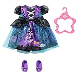 Zapf Creation 833742 BABY born Halloween Kleid 43cm- Puppenoutfit Bekleidungsset Halloween Kostum für Puppe mit Schuhen, lila