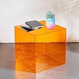 Beistelltisch aus Acryl, modern, gelber Acrylglas-Beistelltisch für Wohnzimmer, Schlafzimmer, Büro, stilvolles Möbelstück mit 30 cm Akzenten