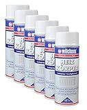 6x Wilckens Heizkörperlackspray weiß hochglänzend 400ml Heizung Lackspray Spraydose für Heizkörper Wasserboiler Radiatoren Warmwasserrohre - große Deck- u. Füllkraft - kratz-, stoß- schlagfest