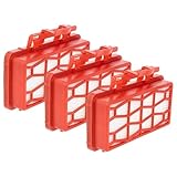 vhbw 3X Staubsaugerfilter kompatibel mit Dirt Devil Infinity Rebel 52, 54, DD5501, DD5254, 50, DD5254-01, DD5500 Staubsauger - HEPA-Filter Rot Weiß