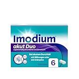 Imodium® akut Duo – Unser bestes Imodium bei akutem Durchfall – Lindert zusätzlich begleitende Blähungen oder Krämpfe - 6 Tabletten