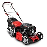 Scheppach Benzin Rasenmäher MS200-51 mit Radantrieb | 51cm Schnittbreite | 5,2 PS Leistung | 65L Fangbox | Höhenverstellung 7 Stufen | Seitenauswurf & Reinigungsfunktion | Mulchmäher