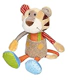 SIGIKID 42852 Stofftier Tiger Patchwork Sweety Kuscheltier zum Spielen & Schmusen aus weichem Materialmix für Babys und Kinder, Jungen und Mädchen von 0 Monaten bis 8 Jahren Mehrfarbig/Tiger 30 cm