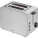 WMF Stelio Toaster 2 Scheiben Edelstahl, Doppelschlitz Toaster mit Brötchenaufsatz, Bagel-Funktion, 7 Bräunungsstufen, 900 W, Toaster edelstahl matt