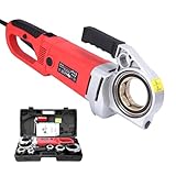 smafoseedding Tragbares Sanitärwerkzeug Zum Gewindeschneiden Von Rohren, 2300-W-Hochleistungs-Rohrgewindeschneidmaschine, Mit 6 Matrizen (1/2' Bis 2') Und Koffer, Maschinenkopf Komplett Aus Aluminium