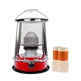 Perel Mobiler 2600W Petroleumofen mit Docht + 2 Ersatzdochten, tragbarer Ölofen für draußen, Camping, Zelt, 4,6L Tank, 18 Stunden Brenndauer, sparsame Zusatzheizung ohne Strom, Notheizung