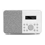 MangoKit MD1 Portable DAB, DAB+ Digital Radio and Kitchen FM Radio, Personal Small DAB Radio, Alarm and Clock, 40 Presets Stations, Headphones, LCD Display, Batteries and Mains Powered - Dark Grey