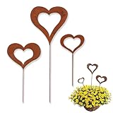 cuhostki Herzen Stecker Gartendeko, 3 stück Blumentopf Deko...