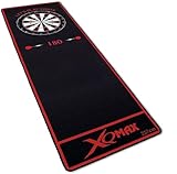 Professioneller Dartteppich - 237x80cm - Dart Zubehör für zu Hause, Büro, Kneipe, Partys - Dartmatte mit Turniermaßen und Oche - Darts Carpet zum Schutz des Bodens - Rot