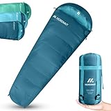 NORDMUT® Sommerschlafsack Ultraleicht & kompakt [100 GSM] Komfortabler Schlafsack kleines Packmaß | Sleeping Bag koppelbar | Mumienschlafsack [900g] ideal für Outdoor, Camping und Reisen