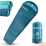 NORDMUT® Sommerschlafsack Ultraleicht & kompakt [100 GSM] Komfortabler Schlafsack kleines Packmaß | Sleeping Bag koppelbar | Mumienschlafsack [900g] ideal für Outdoor, Camping und Reisen