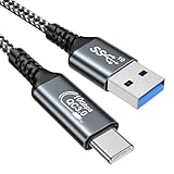 USB C Kabel 1M, QC 3.0 USB C Ladekabel USB 3.0 10Gbps Nylon USB auf USB C Kabel kompatibel mit Samsung Galaxy S24 S23 S22 S21 S10 A73 A72, Note 9 Pixel 7 iPhone 15 16