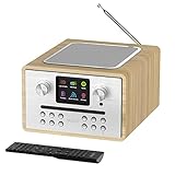 Internetradio mit CD Player & DAB Plus | Küchenradio mit Bluetooth & FM Radio | Digitalradio WLAN mit Spotify Connect, Podcasts | EQ, Farbdisplay, Inklusive Fernbedienung | MAJORITY Homerton (Eiche)