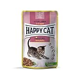 Happy Cat 70616 - Young Meat in Sauce Kitten & Junior Land Geflügel - Katzen-Nassfutter ab 2. - 12. Monat - 85g Pouch