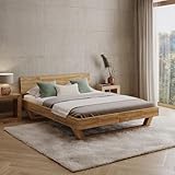 skølm Nornir Massivholzbett 160x200 cm – Bettrahmen aus Massivholz Eiche geölt – hochwertiges Holzbett mit Kufen Bettbeine – Bettgestell mit 1 Strebe als Bettkopf – geeignet als Doppelbett