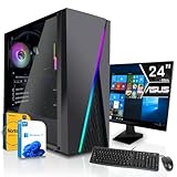 SYSTEMTREFF Gaming Komplett PC Set AMD Ryzen 5 5600 6x4.4GHz | Nvidia GeForce RTX 3060 8 GB DX12 | 1TB M.2 NVMe | 16GB DDR4 RAM | WLAN Desktop Paket Computer für Gamer, Gaming