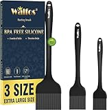 Walfos Silikon-Backpinsel, 3er-Set, hitzebeständiger Silikon-Backpinsel Küchenpinsel zum Kochen BBQ Grillen，Lebensmittelqualität Silikonpinsel und BPA-frei