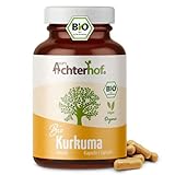 Bio Kurkuma Kapseln hochdosiert (180 Stück) 4800mg Curcuma pro Tagesdosis - ohne Zusätze - vegan - laborgeprüft - direkt vom-Achterhof