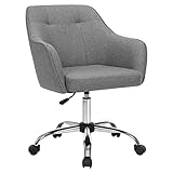 SONGMICS Homeoffice Stuhl, Drehstuhl, Schreibtischstuhl, höhenverstellbar, bis 110 kg belastbar, atmungsaktiver Stoff, für Arbeitszimmer, Schlafzimmer, grau OBG019G01