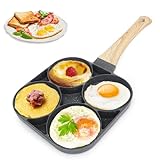 Umllpet Spiegeleipfanne, Pancake Pfanne, Eier Pfanne mit 4 Loch Augenpfanne Antihaft-Aluminium Pfanne für Frühstück Spiegelei Pfannkuchen Steaks Hamburger, für Induktionsherd Gasherd Spiegelei Pfanne