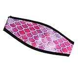 F Fityle Scuba Diving Strap Neopren Kopfbandabdeckung für Tauch Und Schnorchelschutz, Langes Haarband, Maskenbänder, Rosa Muschelmuster, 18,5 x 8 cm