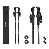 Outtec Wanderstöcke Faltbar – Gehstock Herren & Nordic Walking Stöcke Damen und Herren mit Anti-Shock-System, Teleskop-Konstruktion 65–135 cm, Ergonomischer Griff, Leicht & Robust aus Aluminium