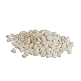 Relaxdays Marmorkies, 5kg, Dekosteine, 25-40mm, Kieselsteine, Gartenkiesel, Beet, Blumentopf, Grab, Zierkies, weiß