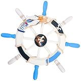 BESPORTBLE Mittelmeer Holz Steuerrad Wanddeko 34cm Mediterranes Ruder Ornament Hängend für Wohnzimmer Schlafzimmer Badezimmer
