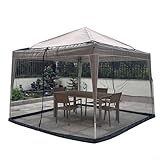 UTTASU Gartenpavillon für den Außenbereich, 300 x 300 cm, Sonnenschutz, Pavillon mit wasserbeschwertem Boden, für Hinterhof, Strand, Camping, Aktivitäten (schwarz)