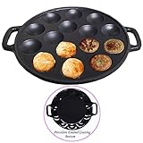 La Cuisine Poffertjespfanne aus Gusseisen mit mattschwarzer Emaillebeschichtung Poffertjes Maker Dutch Poffertjes Pan 24cm Dia.