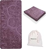 PROIRON Yogamatte Faltbar, Reise Yogamatte rutschfest & leicht 173cm x 61cm x 6mm, Gymnastikmatte mit Tasche für Zuhause und Draußen - Rot