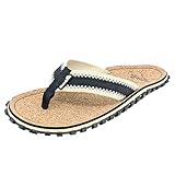 Gumbies Corker - Flip Flops aus Kork mit robuster Sohle aus wiederverwerteten Autoreifen, Fußriemen aus recycelter Baumwolle, ergonomisches Fußbett - Black, 39