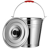 TOYANDONA 15Pfund Ascheeimer mit Deckel BBQ Kohlebehälter für Kamin und Grill Hitzebeständig Tragbar und Langlebig für und Kohlespeicherung