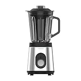 Cecotec Mixer Glas Power Schwarz Titan 1000 INOX. 1000 W, Edelstahlgehäuse, 6-Blatt-Blatt mit schwarzer Titanbeschichtung, 1,5-l-Glaskrug, 5 Geschwindigkeiten [Energieeffizienzklasse A +]