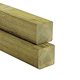 Gartenwelt Riegelsberger Premium Kantholz Kiefer imprägniert Pfosten Konstruktionsholz 4-seitig glatt Holzzaun Holz Zaun 70x70 mm Höhe 120 cm