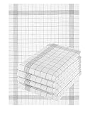 Betz 5er Set 50 x 70 cm Halbleinen Geschirrtücher extrem strapazierfähig und saugstark Geschirrhandtuch Gläsertuch Jacquard Gläsertücher Küchentuch Handtuch MCT-11 HL grau