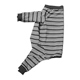 Abaodam Haustierhaarpräventionsanzug Erholungsanzug der Hundemenchirurgie Gestreiftes Hemd für Hunde Gestreiftes Hundeshirt Kastrierter Genesungsanzug für Hunde, männlich Polyester Grau