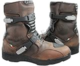 EVIRON Adventure Low Motorrad Motorrad Leder Stiefel MX Off Road Stiefel, braun, 44 EU