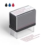 Cimpress Selbstfärbestempel personalisiert mit Wunschtext, als Namensstempel, Firmenstempel oder Adressstempel, Rote Tinte 5,7 x 2,1 cm, ideal fürs Büro, Kanzlei, Praxis