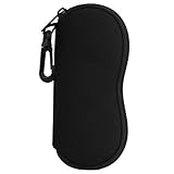 MoKo Sonnenbrille Tasche - [Ultra Lightweight] Neopren Reißverschluss Brillenetui mit Gürtelclip für Brillen, Rahmen, Tragbare Case für Schlüssel, Bleistifte, Karten, Schwarz