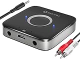 Aux Bluetooth Adapter Auto Stereoanlage, SONRU Bluetooth Empfänger Receiver 5.0 Audio Adapter mit Aux 3.5 mm RCA Kabel Dual AUX Ausgänge für Autoradio Home Stereoanlage