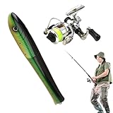 Fogukier Angelrute und Rolle Combo – tragbare Taschenrute Angelrute Pen Rod und Reel Combo – kompakte Angelrute Reel Combo Fluss Angelrute für Meer See Teich Angeln