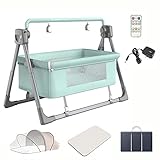 FUYAO Babybassinet tragbar, Schwung, Schaukelstuhl Elektrisches Cradle Swing -Bett, automatischer Liegekribborb, sicheres bestes Bett für Säuglingsanborn -Mädchen Jungen Unisex