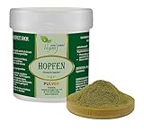 VITA IDEAL Vegan® HOPFEN - BLÜTEN 100g - PULVER - Humulus Iupulus - Tagesportion 660mg HOPFENBLÜTEN - getrocknet & gemahlen. Natürlich, pflanzlich & ohne Zusatzstoffe. Inklusive Messlöffel.