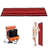 Ganzkörpermatte mit Rot- und Infrarotlicht, 630-LED-Pad mit 660 nm und 850 nm und Fernbedienung, 3 Modi und 5 Helligkeitsstufen, 160 cm x 35 cm groß, automatischer Abschalttimer